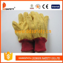 Golden Yellow Chore guante tejido guantes de seguridad de muñeca Dcd103